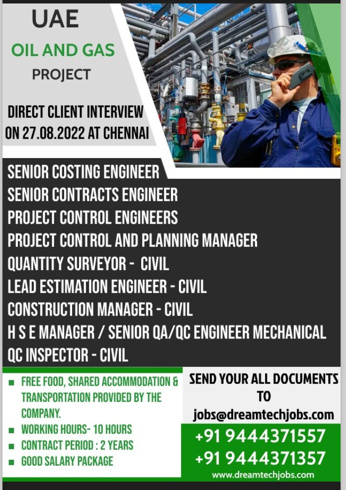 WALK IN INTERVIEW AT CHENNAI FOR UAE