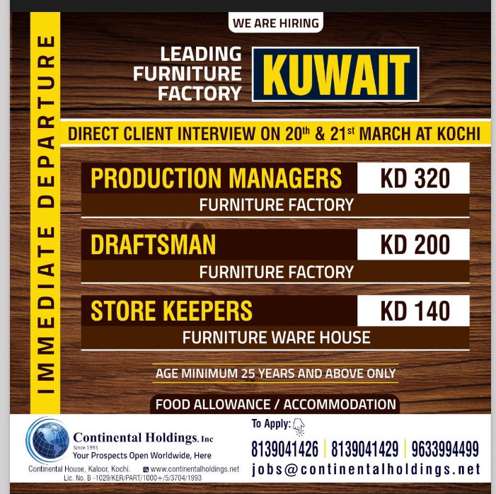 WALK IN INTERVIEW AT KOCHI FOR KUWAIT