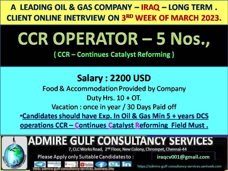 WALK IN INTERVIEW FOR IRAQ