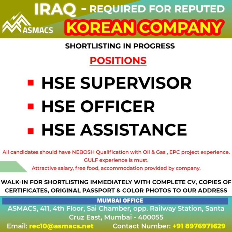 WALK IN INTERVIEW FOR IRAQ