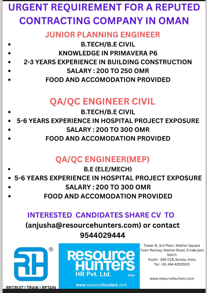 WALK IN INTERVIEW AT KOCHI FOR OMAN